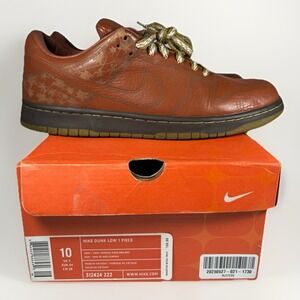 Nike Dunk‎ Low 1 Piece Brown Pony Spanish Moss Laser Mens Size 10 312424-222 224